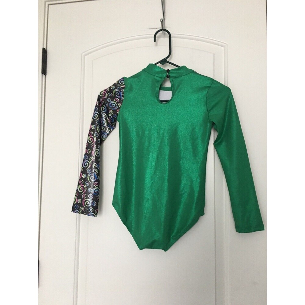 Girls Print Leotard Bodysuit Dance Ballet Green Size Unknown - Picture 8 of 10